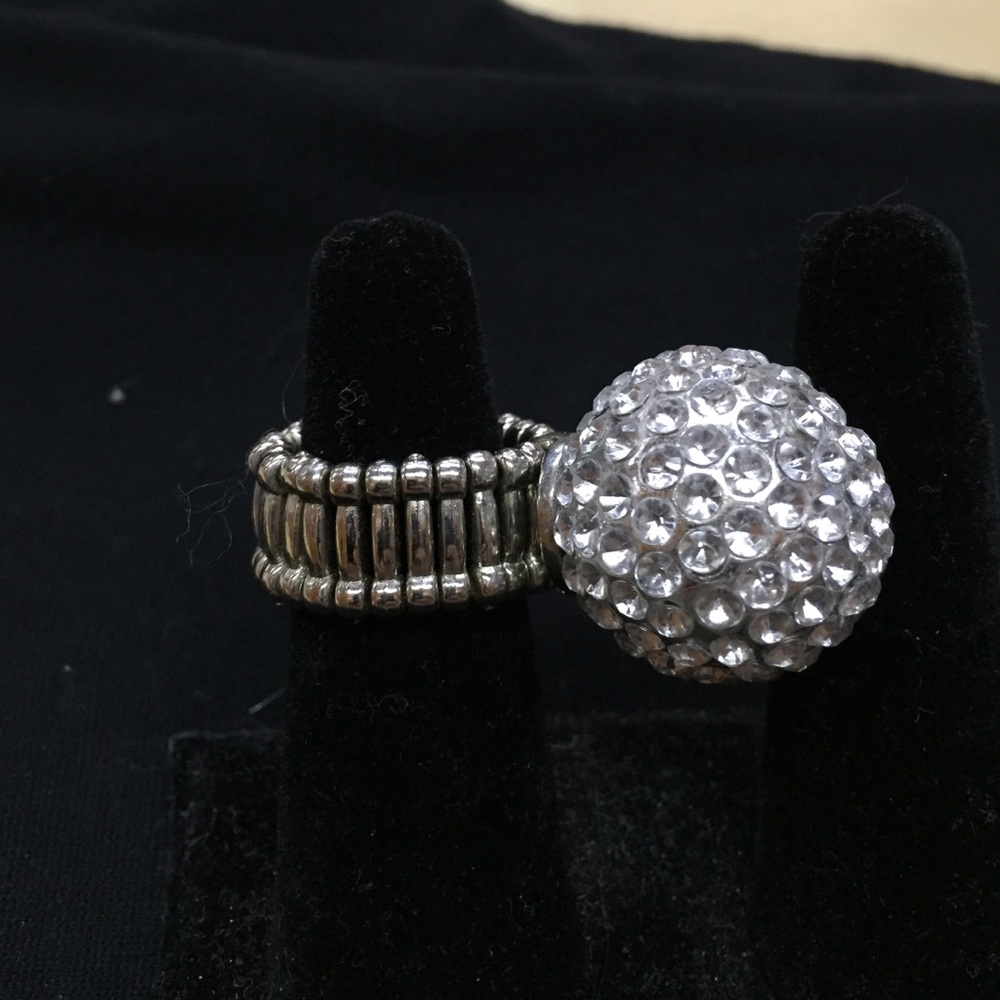 Rhinestone cocktail ring